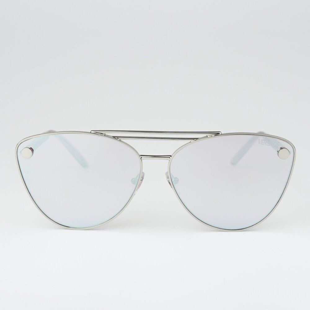 NEW Versace VE2267 10007V Silver Pink Mirror White Pilot Unisex Sunglasses